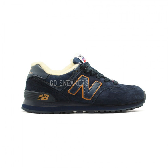 Женские зимние кроссовки New Balance 574 Navy-Gold