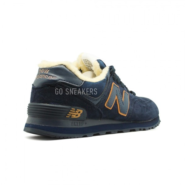 Женские зимние кроссовки New Balance 574 Navy-Gold