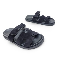 Hermes Flip-flops Suede Black