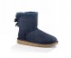 Женские мини угги с бантиками Mini Bailey Bow II Navy