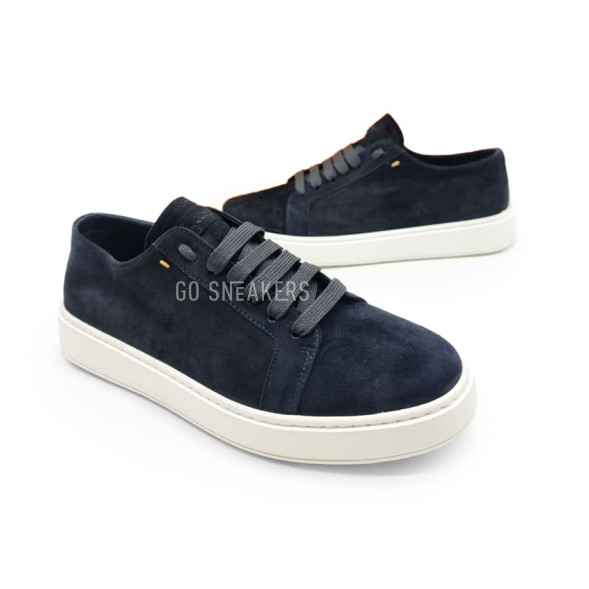 Мужские кроссовки Santoni Man Sneakers Suede Black
