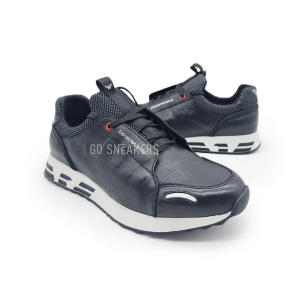 Мужские кроссовки Armani Leather Black