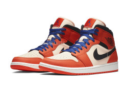 Nike Air Jordan 1 Mid Team Orange Black