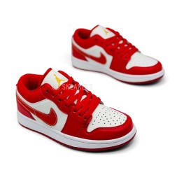 Nike Air Jordan 1 Low-Top Vintage Basketball Shoes Women's White Red