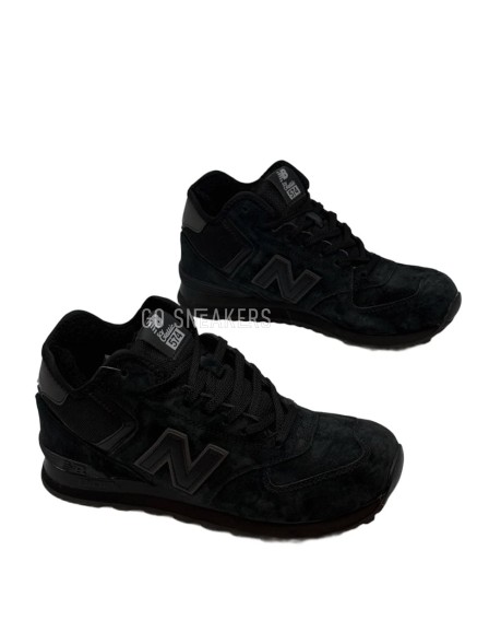 Мужские зимние кроссовки New Balance 574 Winter Black Suede