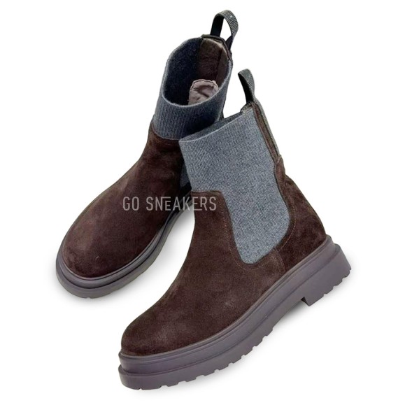 Женские челси Brunello Cucinelli Suede Chelsea Boot Chocolate