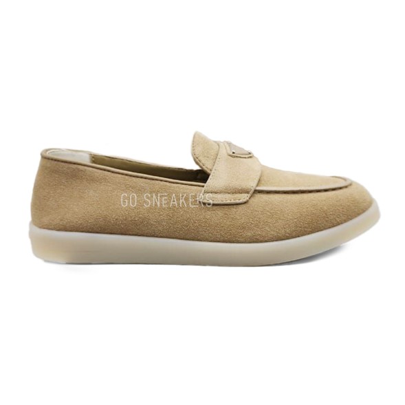 Женские мокасины Prada Mocassins Suede Beige