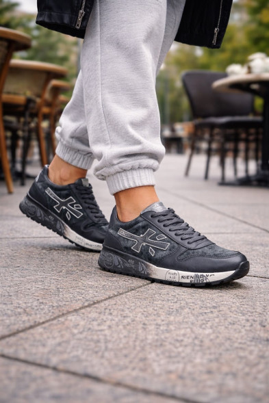 Унисекс кроссовки Premiata 483 Leather/Suede Grey Dark