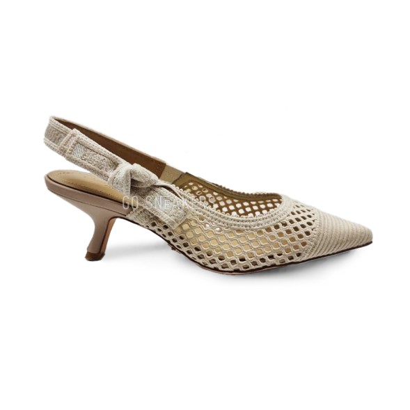 Женские босоножки Dior Textile Knitted Transparent Beige