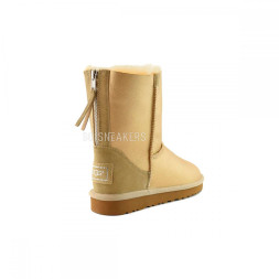 Short Zip Metallic Soft Gold