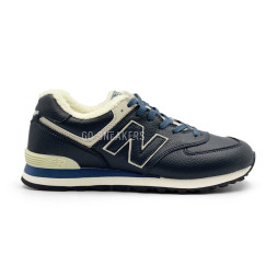 New Balance 574 Leather Black/Blue