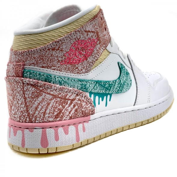 Унисекс кроссовки Nike Air Jordan 1 Mid Paint Drip (PS) Ice Cream