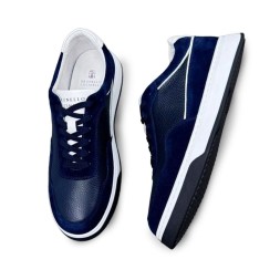 Brunello Cucinelli Leather/Suede Navy