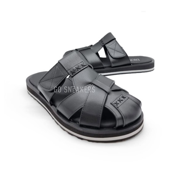 Мужские сандалии Dior Flip-flop Leather Black 